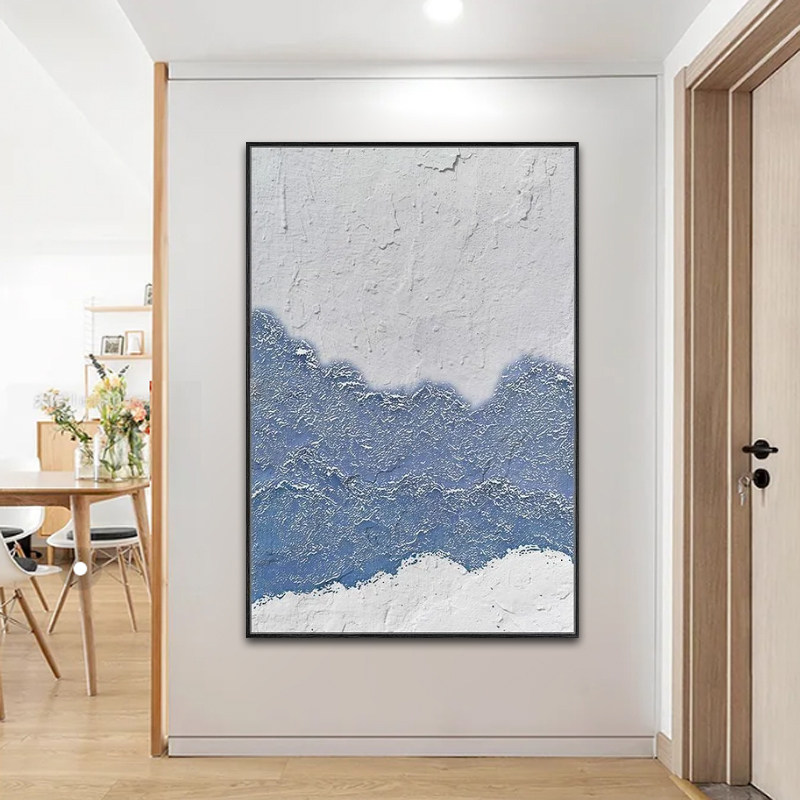 立体肌理抽象画客厅手绘油画走廊玄关装饰画办公室挂画竖版有框画