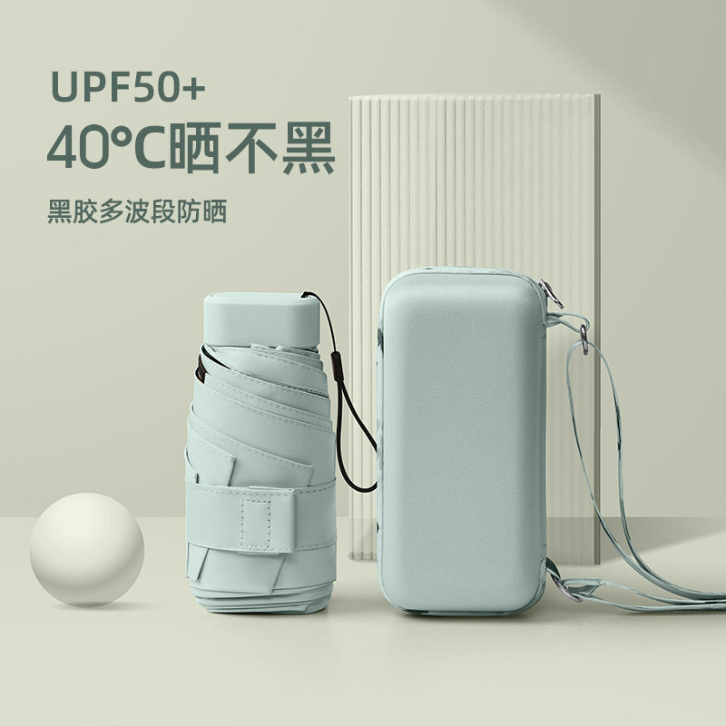 李佳推荐遮阳伞迷你折叠黑胶