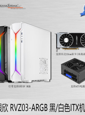 银欣 RVZ03 黑色小乌鸦itx支持大电源 水冷带RGB仅支持30系列显卡