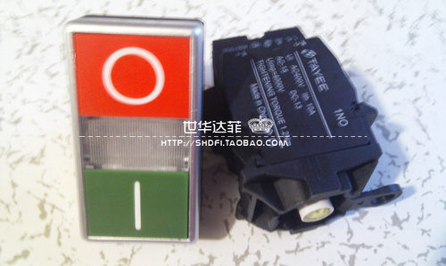 按钮开关22mm上海天逸LED双位按钮24v带灯按钮LA42HD-11