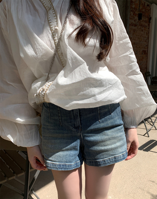 牛仔裤短裤薄棉夏季宅女同款