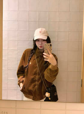 BOOMLIMIT 糖炒栗子 美式复古灯芯绒夹克女秋冬新款男女同款外套