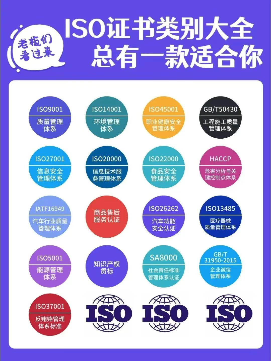 管理体系认证，咨询，ISO证书快速办理