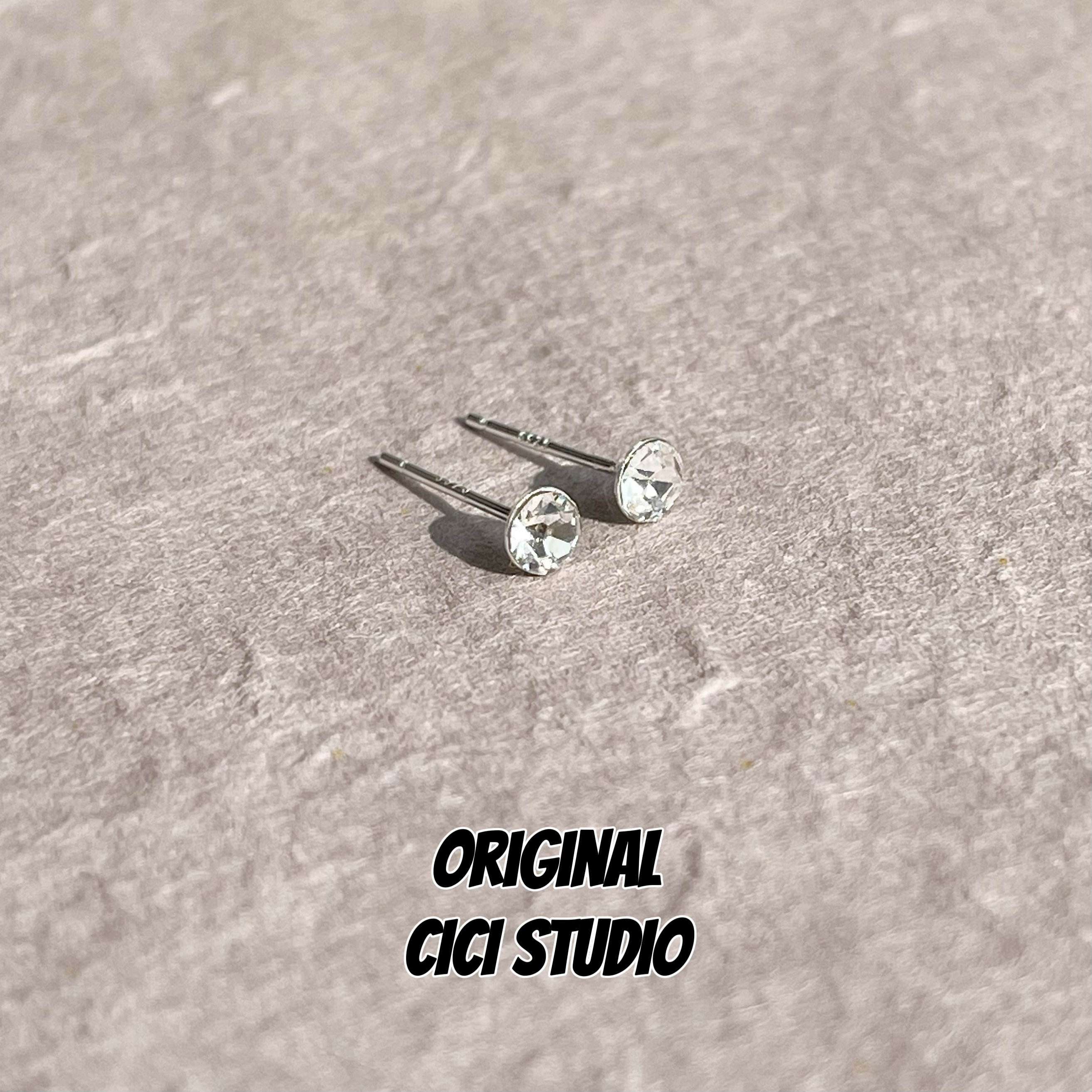 CICISTUDIO捷克钻纯银小耳钉925通体纯银耳骨钉情侣极简精工耳钉,饰品/流行首饰/时尚饰品新,耳钉,淘宝优惠券,粉丝福利购,淘宝优惠卷