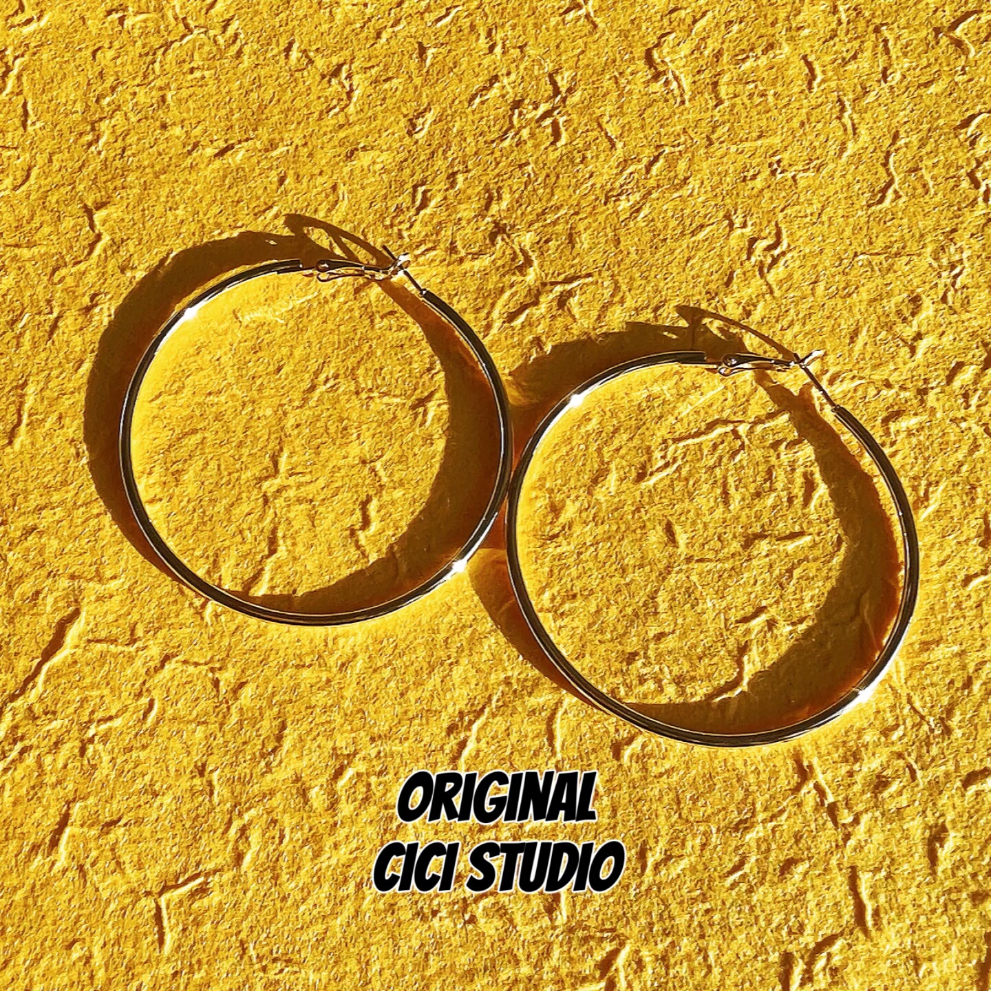 CICI STUDIO小众高级精工复古金色素圈耳环女大圈圈耳扣欧美耳饰,饰品/流行首饰/时尚饰品新,耳环,淘宝优惠券,粉丝福利购,淘宝优惠卷