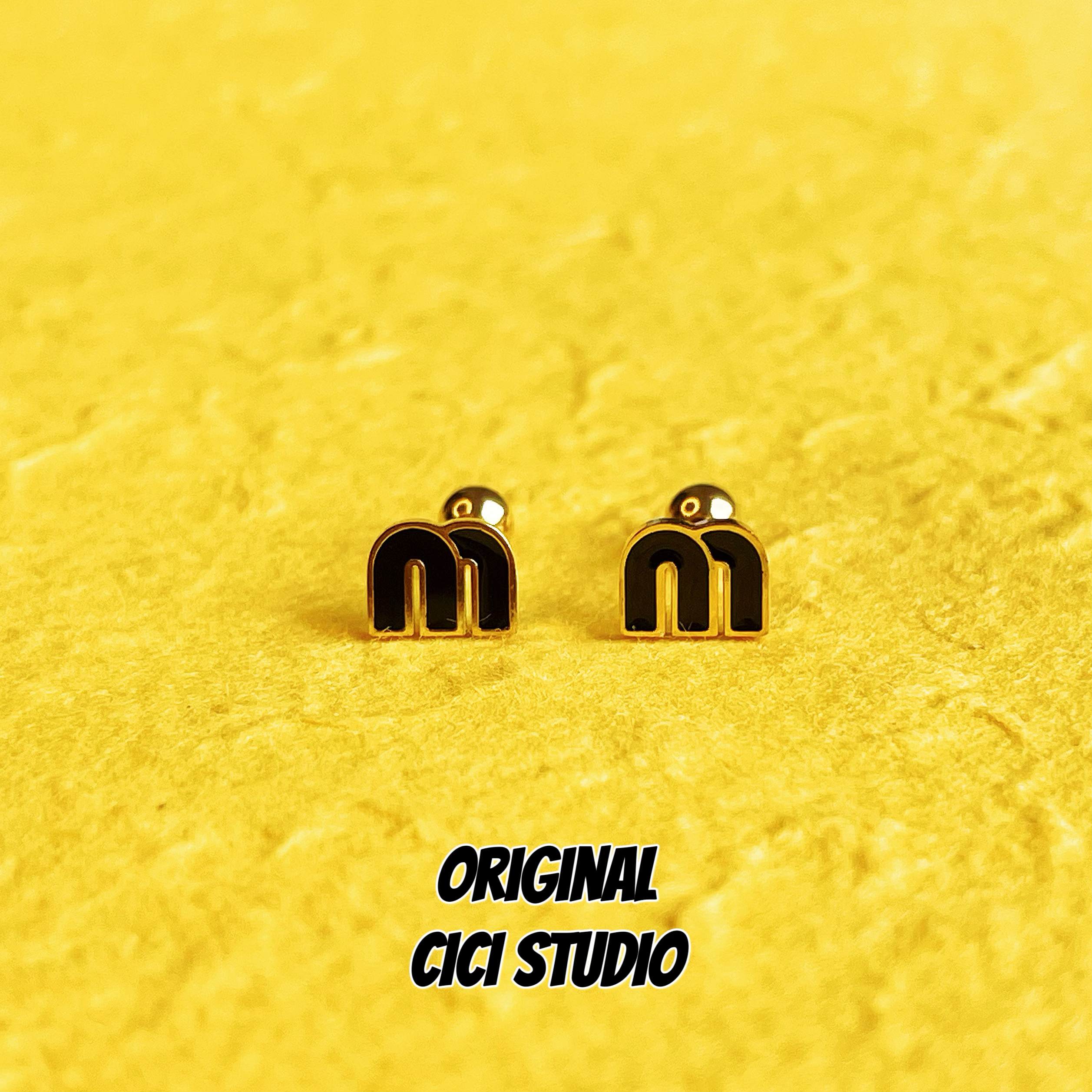 CICI STUDIO小众设计M字母耳钉女简约时尚小巧高级感耳钉