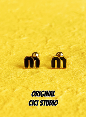 CICI STUDIO小众设计M字母耳钉女简约时尚小巧高级感耳钉