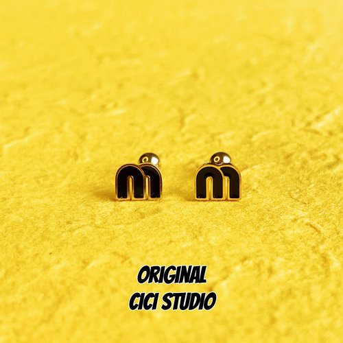 CICI STUDIO小众设计M字母耳钉女简约时尚小巧高级感耳钉