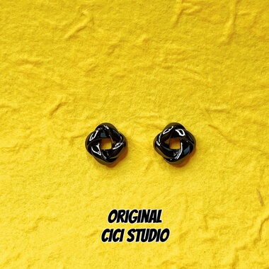 CICI STUDIO小众个性精工枪黑色耳钉女极简主义暗黑冷淡风耳饰