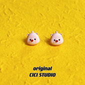 CICI奶里奶气小海狸迷你耳钉韩国loopy耳饰女童趣可爱甜美露比