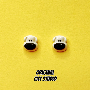 CICI 精工可爱卡通小狗耳钉女ins甜美多巴胺耳环 STUDIO小众个性