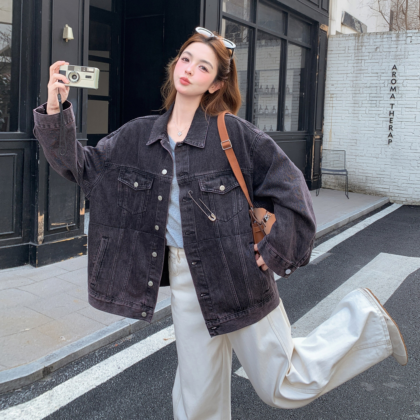 港风复古牛仔外套小个子2026春季女新款韩系B127A-6732-P165K268,商品下架区,浙宝127A