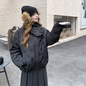 2025短款帶圍脖淑女款羽絨服 B127A-8032-P305K456圖片