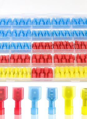 280个盒装 22-10AWG快速断开线连接器尼龙绝缘铲状片状端子连接器