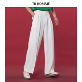 阔腿西裤 TRHOMME 丝滑垂直感纯色通勤百搭休闲长裤 男士 夏季 新款