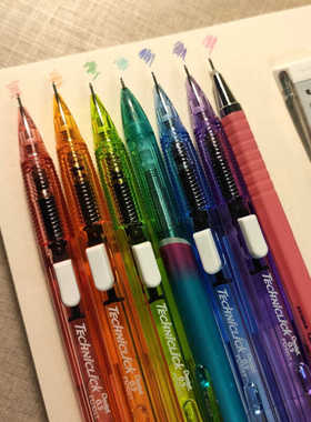 日本派通透明杆侧按式自动铅笔0.5学生用简约练字活动铅笔PD105T