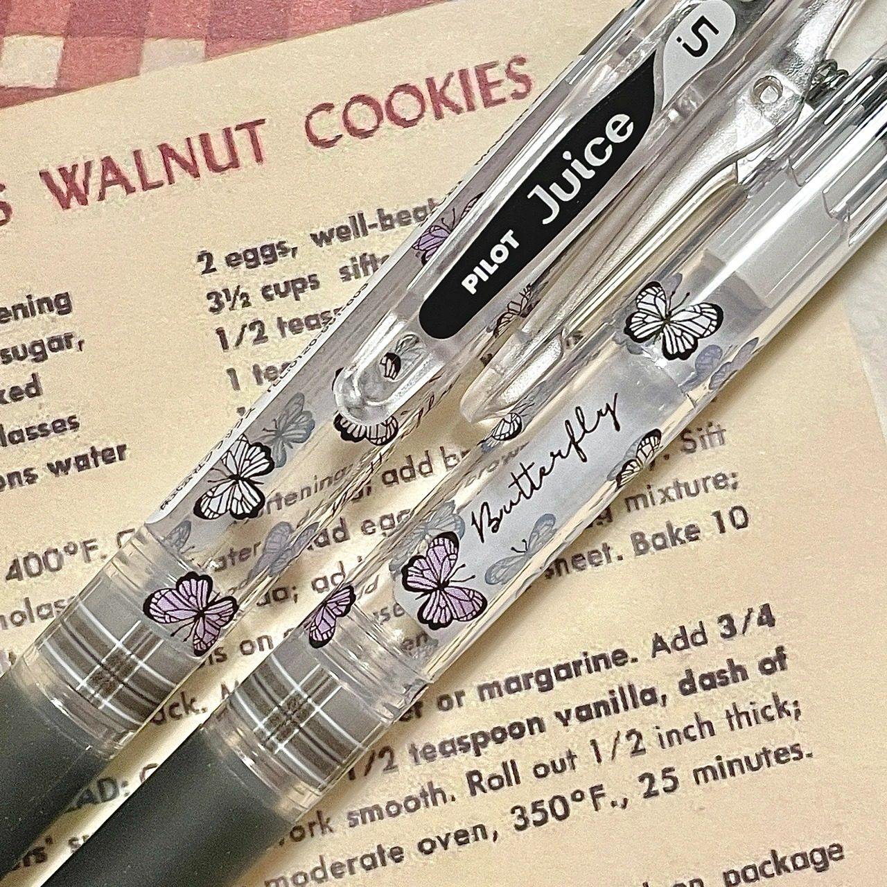 日本PILOT百乐JUICE果汁笔蝴蝶限定款樱桃爱心雾杆中性笔L