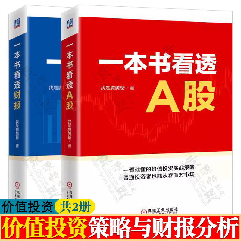 一本书看透A股+一本书看透财报 腾腾爸 投资理念与方法选股方法标准企业估值投资心得财务报表分析技巧 价值投资实战策略 股票书籍