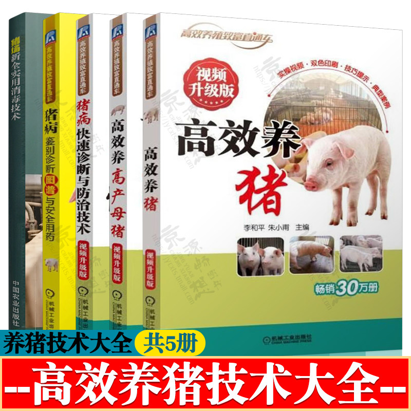 高效养猪实用技术书籍高效养猪+高产母猪+猪病快速诊断与防治技术+猪病鉴别诊断图谱与安全用药+猪场消毒防疫实用技术养猪技术大全