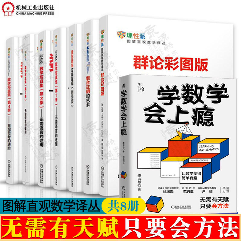 学数学会上瘾+数学写真集(1-4季)+组合证明的艺术+群论彩图版+麦克斯韦方程 中学数学创新思维培养图解直观数学 数学思维训练书籍