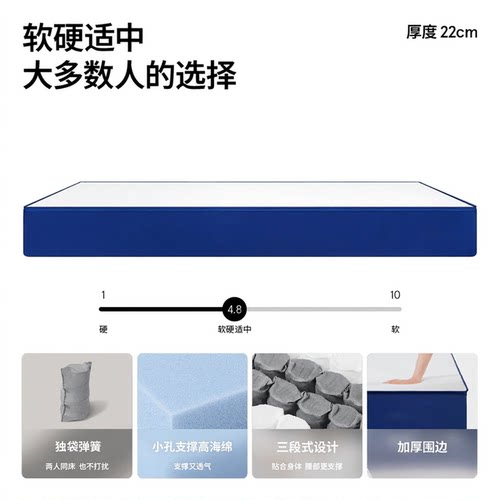 小蓝盒Z1床垫独立袋装弹簧记忆棉