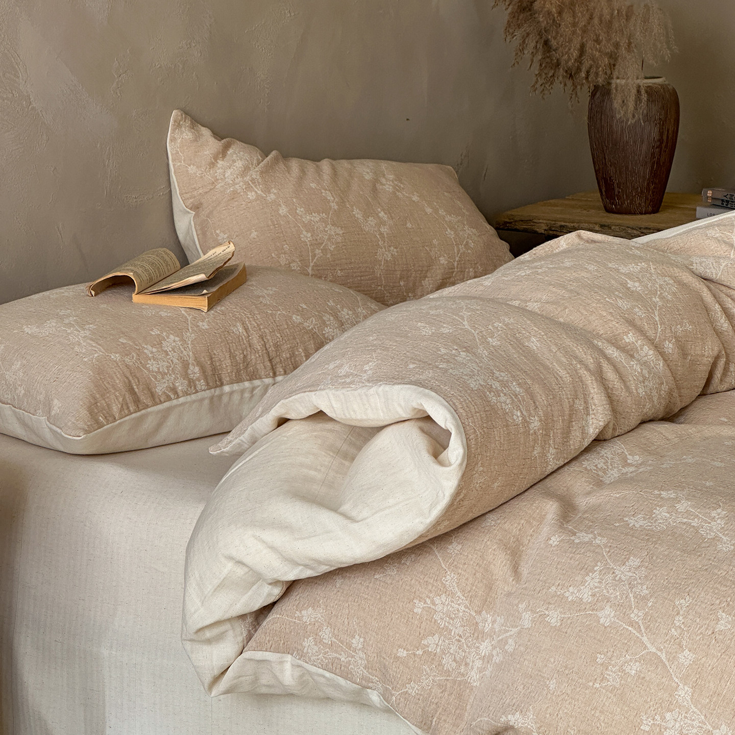 小义優品A类棉麻提花四件套全棉亚麻纯棉双层纱被套床单床笠枕套,床上用品,床品套件/四件套/多件套,淘宝优惠券,粉丝福利购,淘宝优惠卷