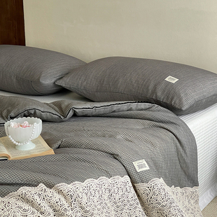 小义優品全棉双层纱大豆被子纯棉夏被芯棉被皱皱纱超柔春秋夏凉被