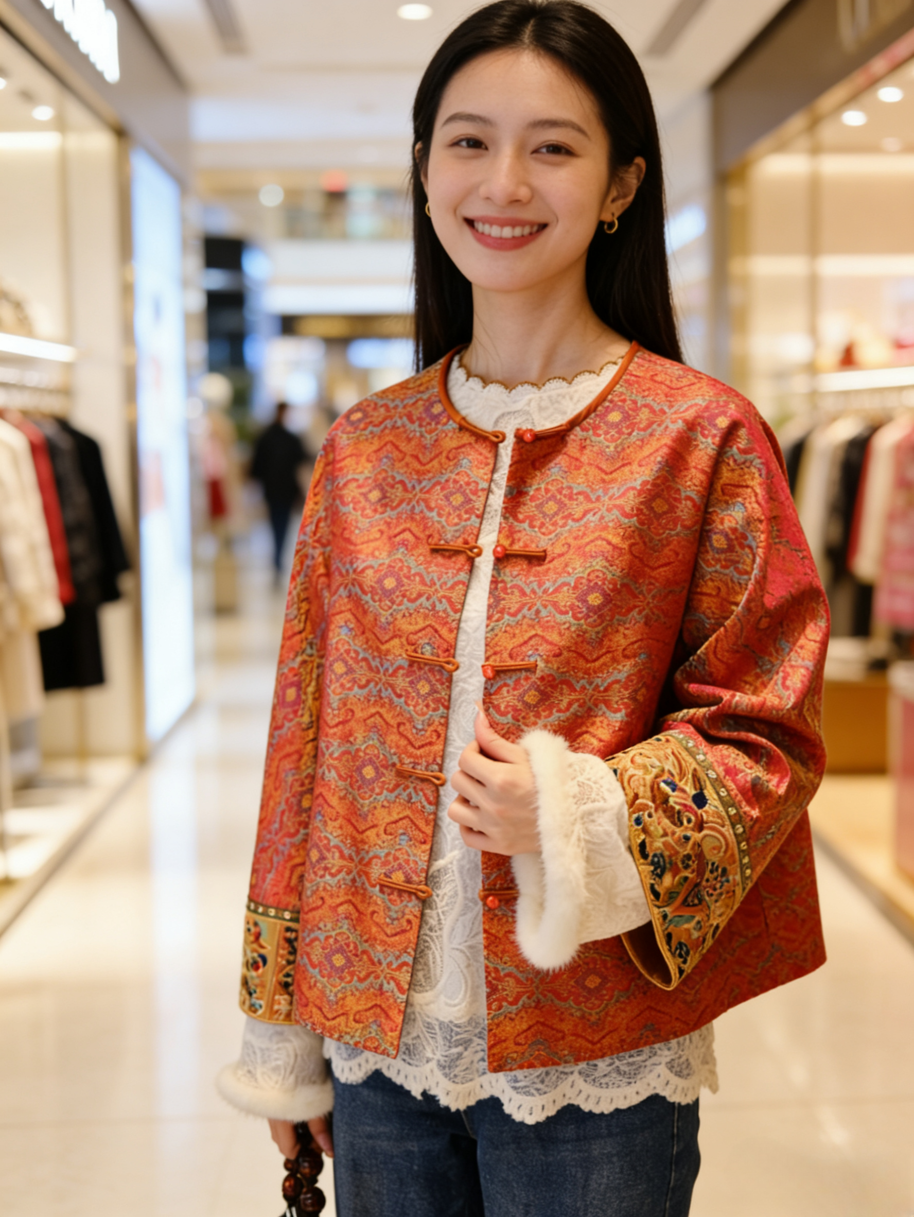 真丝宋锦袖口刺绣外套敦煌团花苗绣外套洋气改良团花圆领盘扣外套,女装/女士精品,短外套,淘宝优惠券,粉丝福利购,淘宝优惠卷