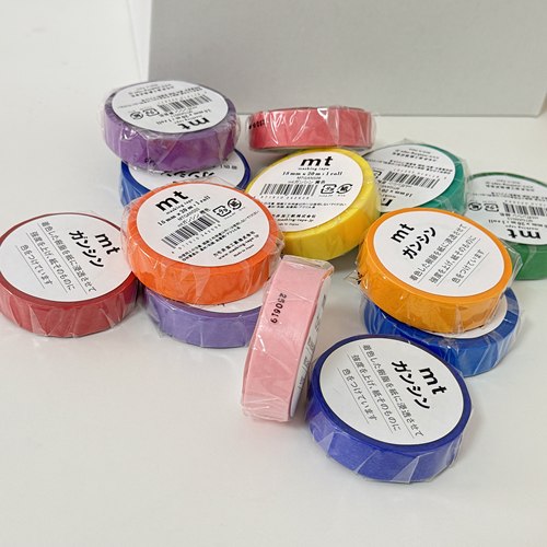 MT大卷夏季新品纯色胶带MTGANS03~15手帐拼贴20m