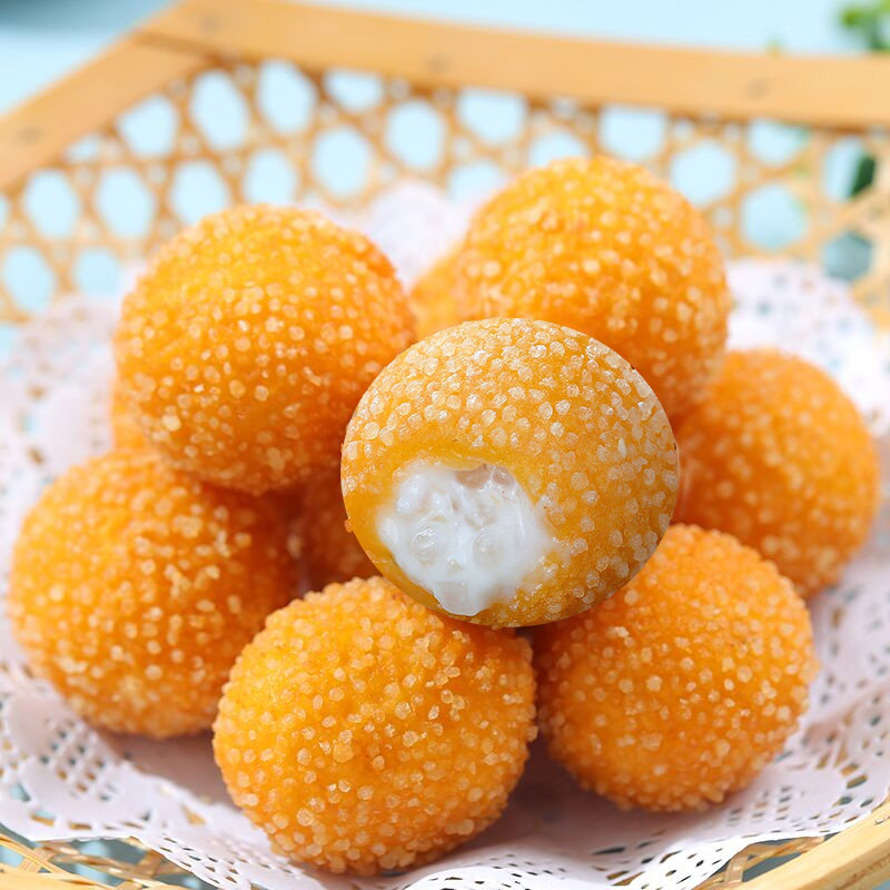 爆汁椰奶球300g椰奶流心球椰汁西米球丸子奶茶甜品油炸小吃半成品