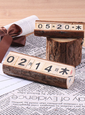 复古手动桌面造景道具实木装饰品