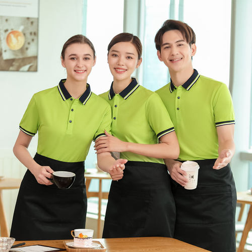 餐饮服务员厨师工作服短袖T恤