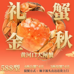 【蟹卡】东营黄河口大闸蟹提货卡尊享礼盒螃蟹公4两母3两源头直达