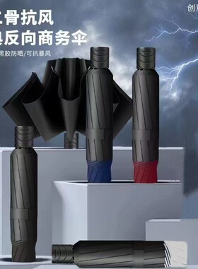 8骨素色碰击布商务礼品伞