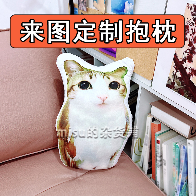 meowl猫头鹰表情公仔猫meme抽象玩偶来图定制猫咪周边毛绒抱枕