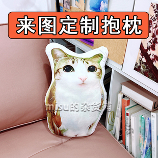meowl猫头鹰表情公仔猫meme抽象玩偶来图定制猫咪周边毛绒抱枕