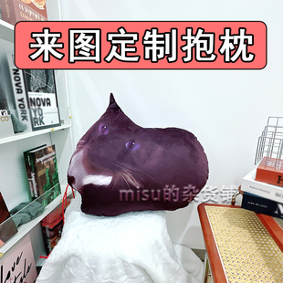 臭猫旋转摇摆表情包公仔猫猫Maxwell玩偶来图定制猫meme周边抱枕