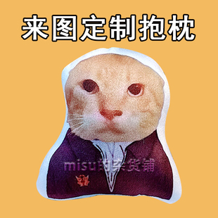 西装耄耋抽象表情包玩偶整蛊礼物抱枕来图定制照片人形公仔娃娃