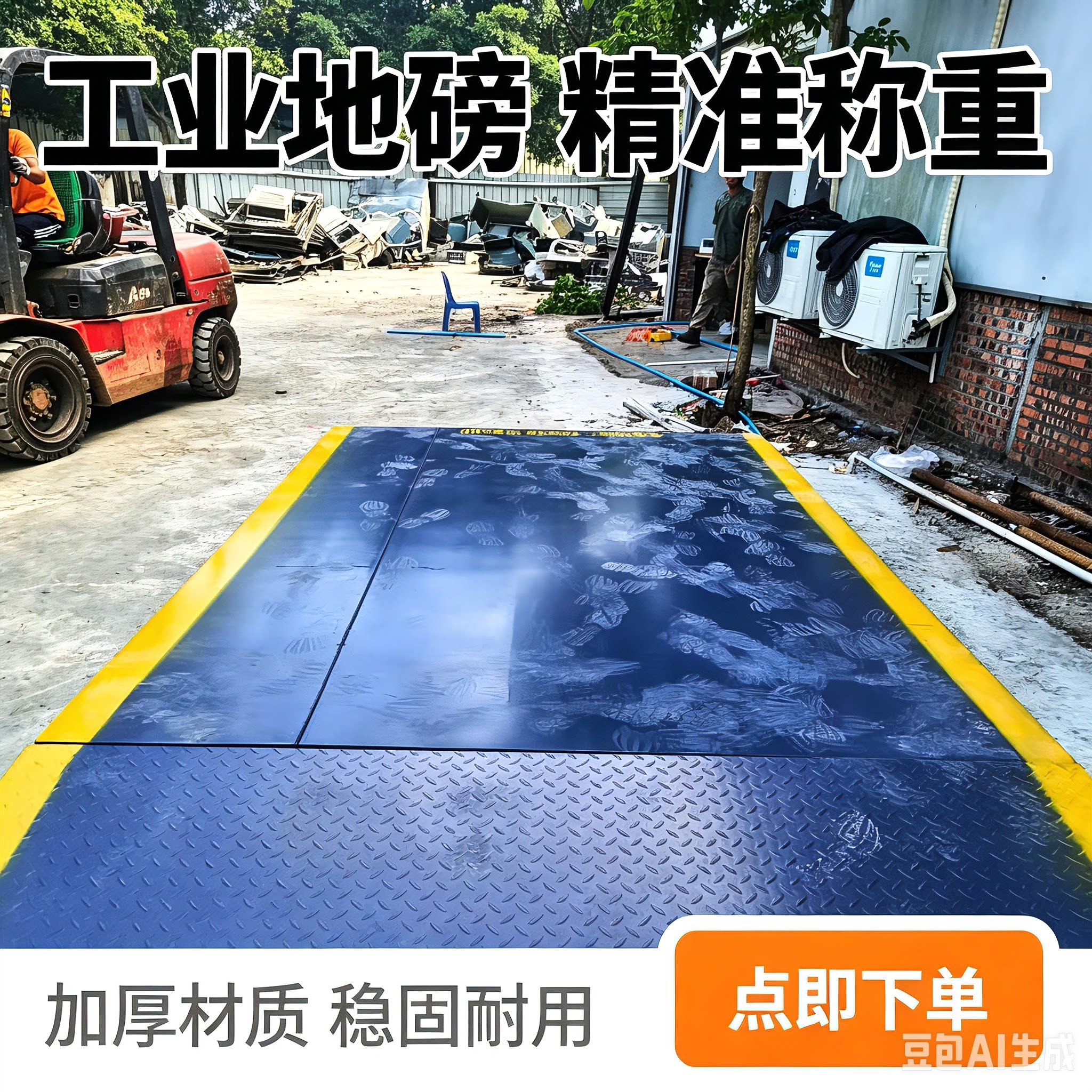 广东电子地磅秤10吨20吨加厚费品店小地磅废品收购站过三轮车地磅