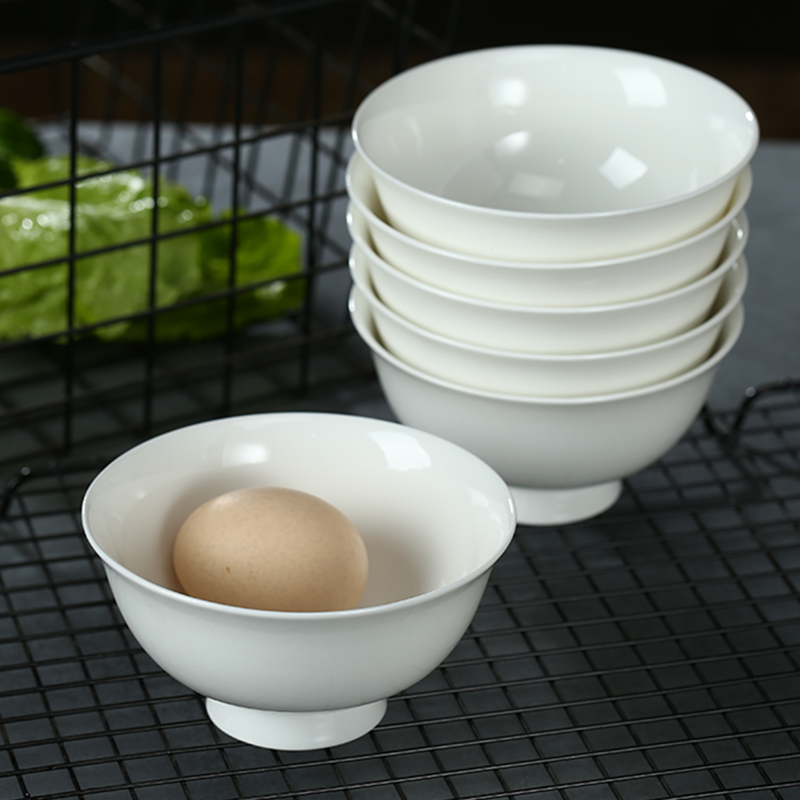 景德镇纯白色陶瓷饭碗