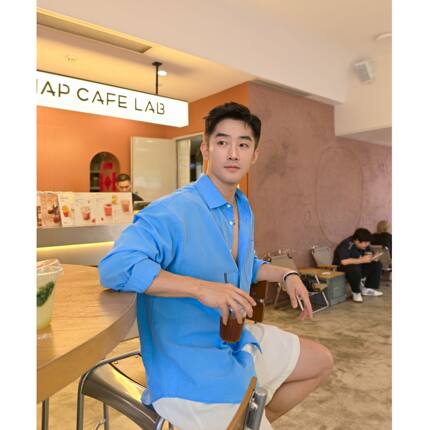 博衣社【清凉天丝防晒长袖衬衫】夏季新品男士休闲宽松简约长袖