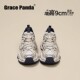 香港2025新款 网面厚底内增高9CM灰色软底跑步运动绑带老爹鞋 女秋