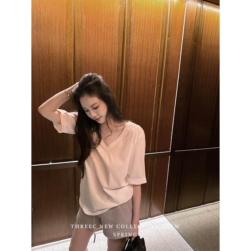 三喜threec 55%苎麻45%棉/透气“女生散步短裤”不热的夏日针织裤