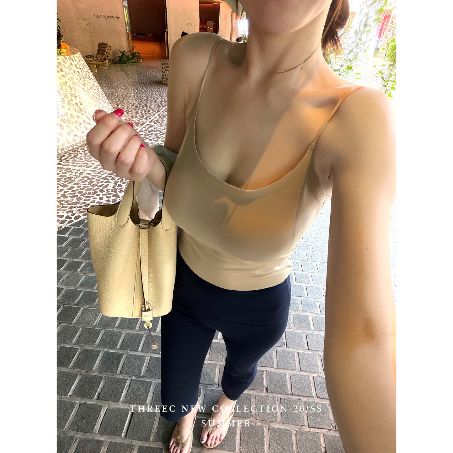 三喜threec“圆溜溜杯型”私服/健身爱穿粉底液运动百搭背心上衣