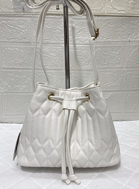 外贸英国primark时尚女包高级感百搭PU抽绳水桶包 单肩斜挎包