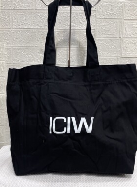 韩版iciw家大容量慵懒风帆布简约百搭单肩包学生手提包购物袋托特