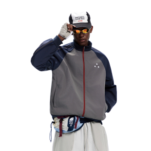 休闲冲锋衣情侣装 春季 外套男生 条纹立领运动夹克男款 ARTANNIE美式