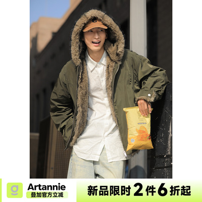 ARTANNIE 座山雕外套男款冬季加绒加厚棉服2025新款男生冬装棉衣