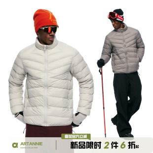 ARTANNIE户外轻薄排骨羽绒服外套男款冬季90白鸭绒情侣立领羽绒衣