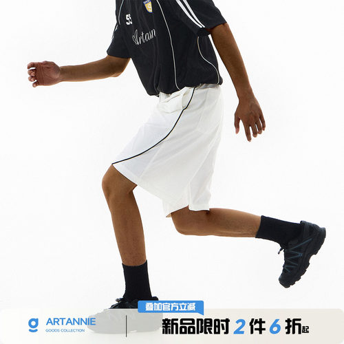 ARTANNIE美式直筒宽松休闲短裤男款2026夏季户外撞色情侣运动裤子